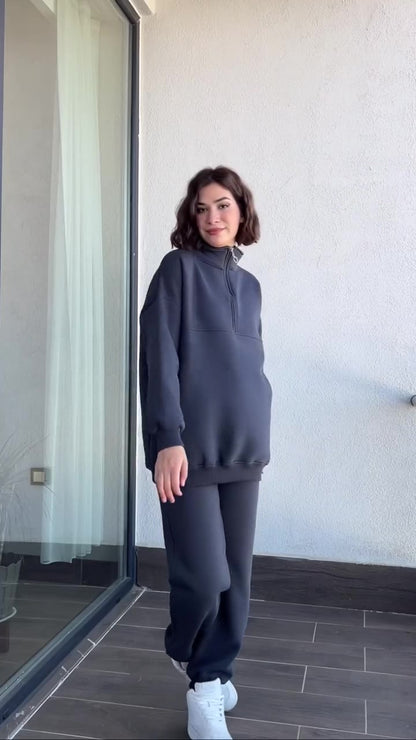 Casual cotton sportswear set (hoodie + pants) T8