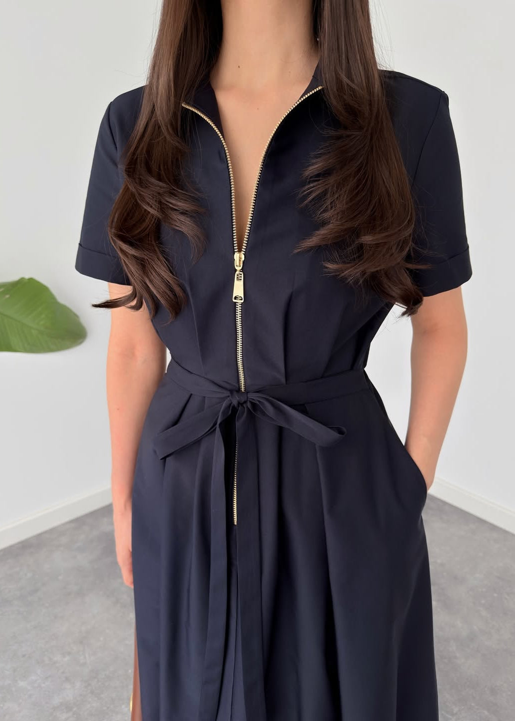 فستان تركي بتصميم انيق ومميز مع حزام F67