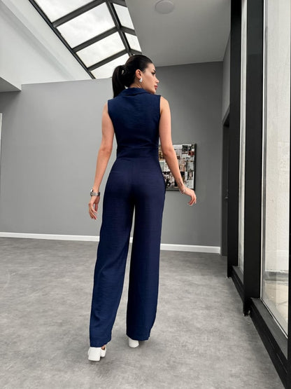 Long dress with polo neck opening D09