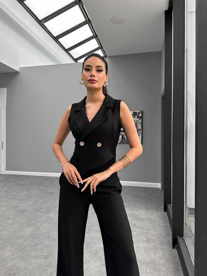 Long dress with polo neck opening D09