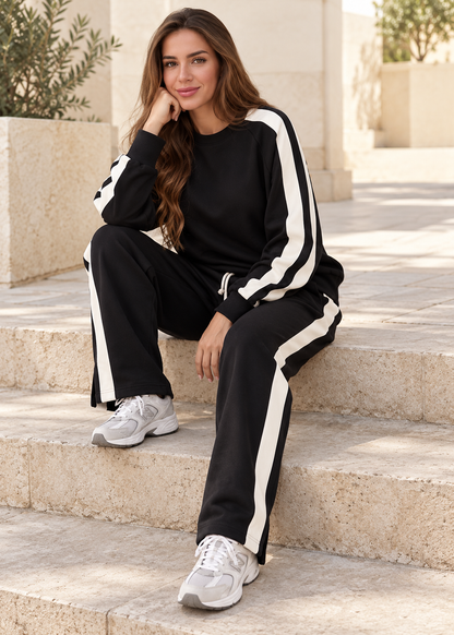 طقم كاجوال رياضي قطن (سويت شيرت+بنطلون) T24