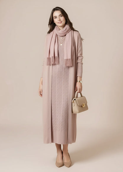 Elegant women's two-piece knit set: sleeveless dress and long-sleeved cardigan TR-1