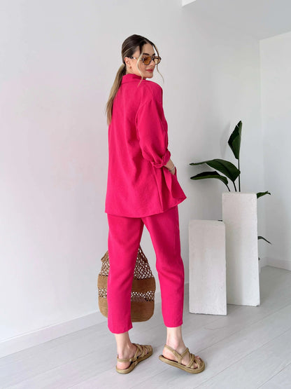 Long dress with polo neck opening D09