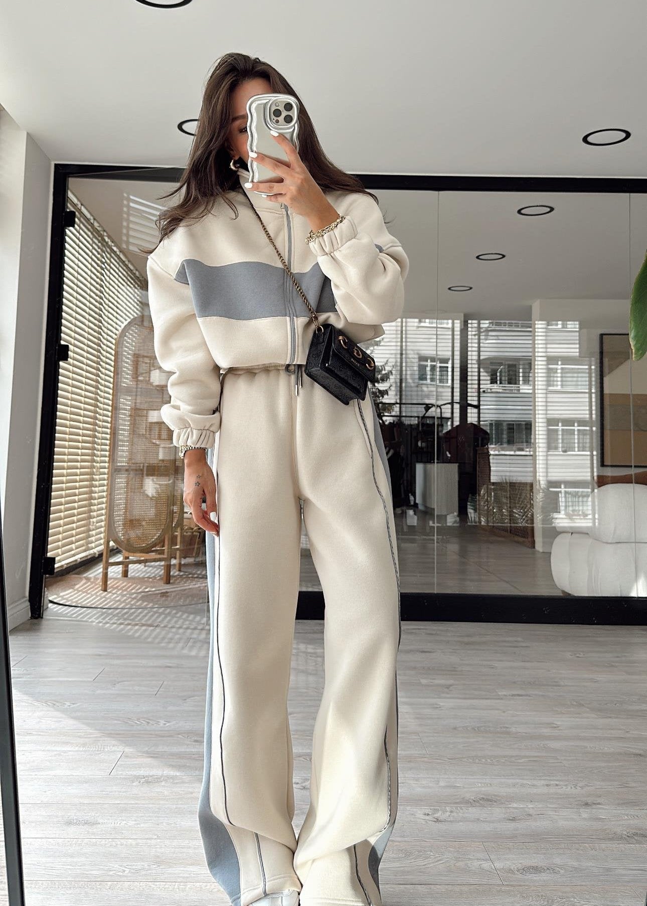 Casual cotton sportswear set (hoodie + pants) T18