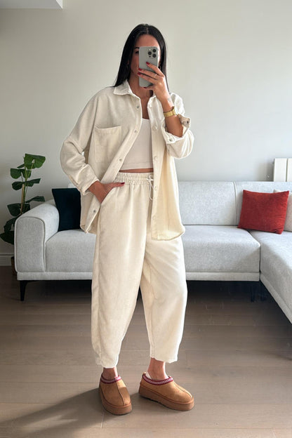 Casual velvet set (shirt + pants) T61 