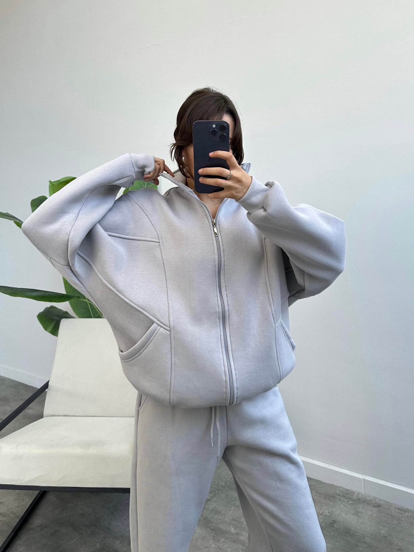 Cotton casual sportswear set (hoodie + pants) T19