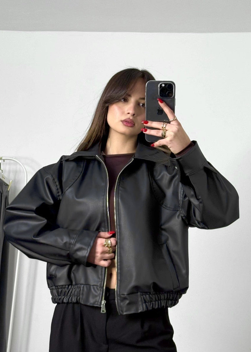 Women's leather jacket with a new and exclusive design 2025 J06