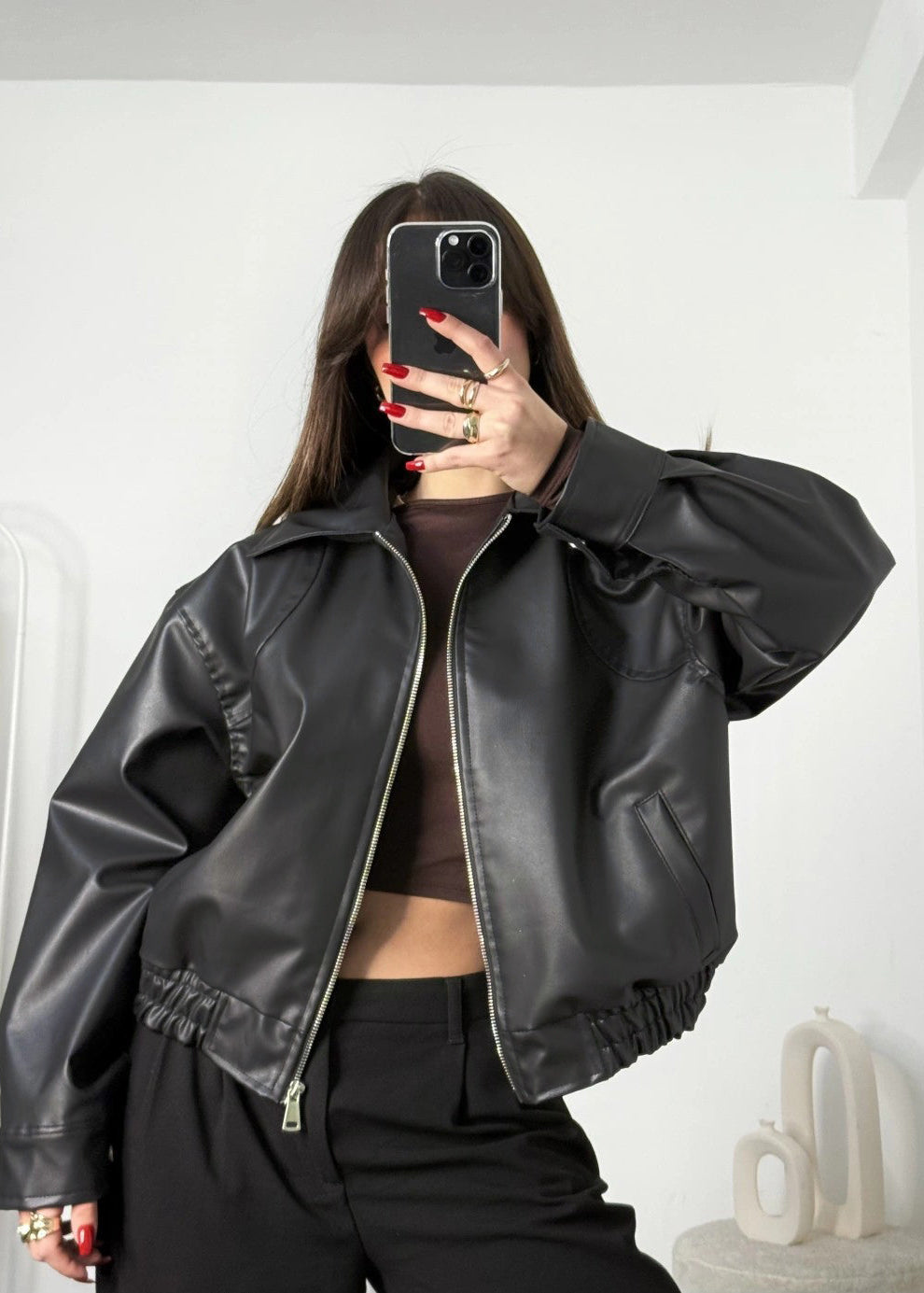 Women's leather jacket with a new and exclusive design 2025 J06