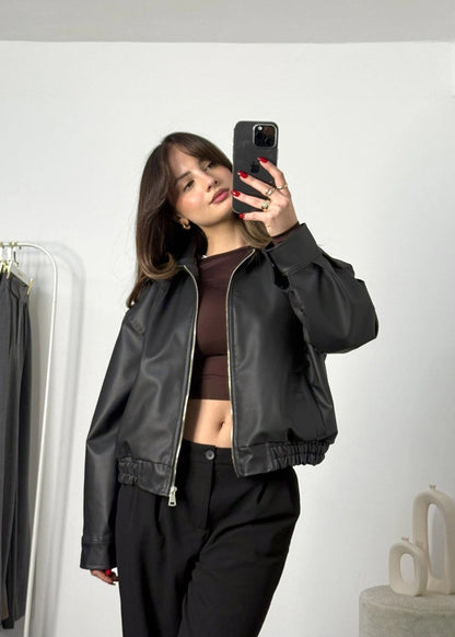 Women's leather jacket with a new and exclusive design 2025 J06