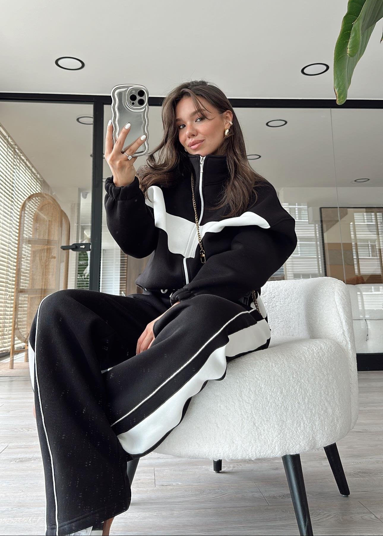 Casual cotton sportswear set (hoodie + pants) T18