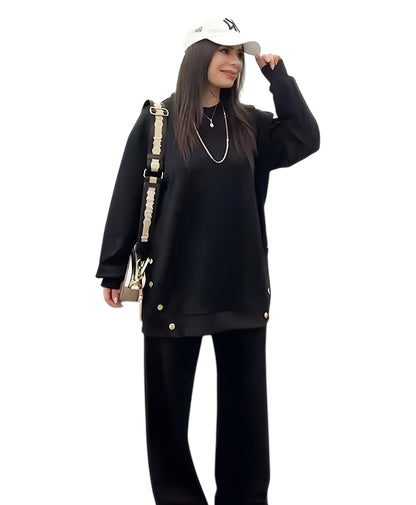 Casual cotton sportswear set (hoodie + pants) T43