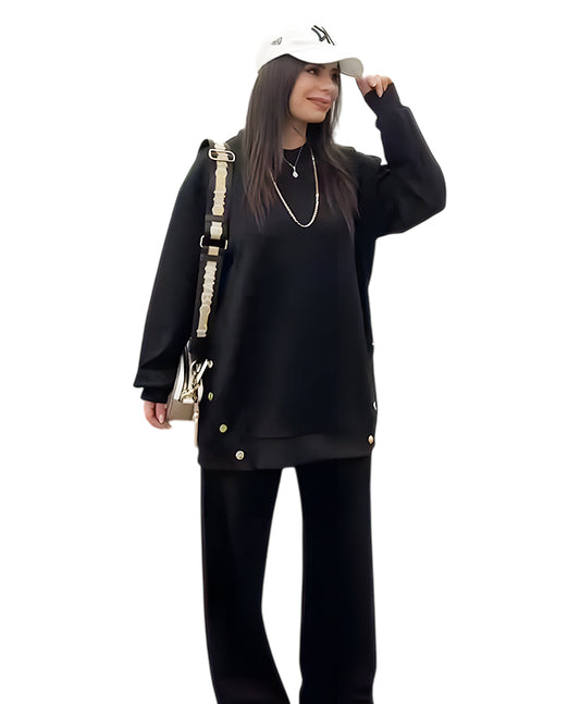 طقم كاجوال رياضي قطن (هودي+بنطلون) T43